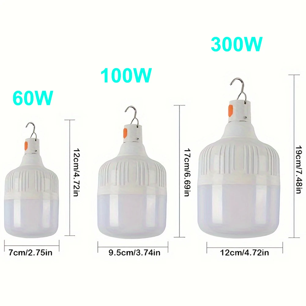 300W/100W USB Rechargeable LED Emergency Lights Outdoor Portable Lanterns Emergency Lamp Bulb Battery Lantern BBQ Camping Light