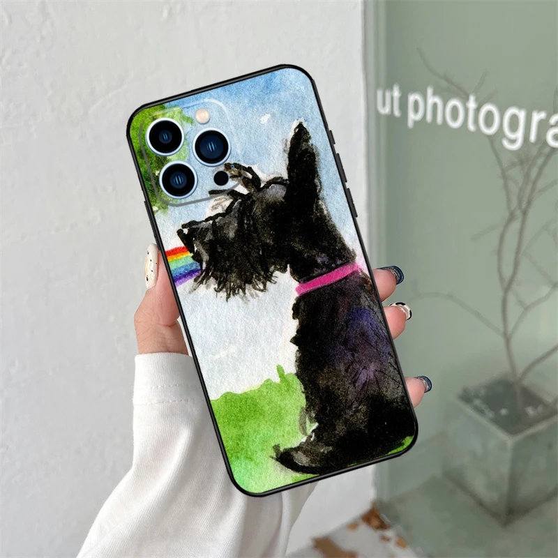 Casing ponsel anjing Terrier Skotlandia lucu untuk iPhone 16 15 14 13 12 11 Pro Max X XS Max XR Plus