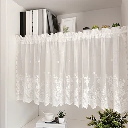 1pc Sweet Style White Lace valance for the Window Decor，Rod Pocket ,Sheer Short Curtain Suitable For Decoration of Bedroom