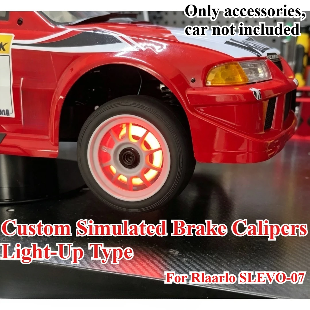 Custom Light‑Up Simulated Caliper Accessory With Brake Glow For 1/7 Rlaarlo SLEVO‑07 RC Rally Car Exterior Modification Parts