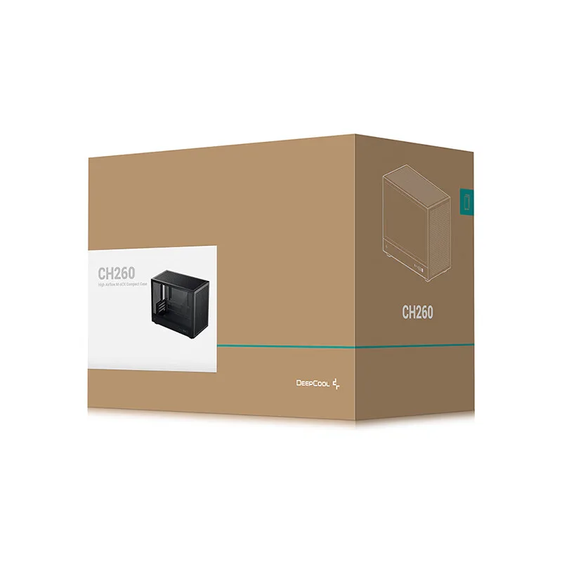 DEEPCOOL CH260 Computerkast M-ATX Back Plug Moederbord Ondersteunt 360Water Cooling ATX Voeding Type-C Interface Desktop