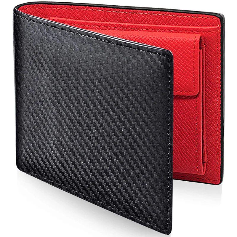 Bifold Business Genuine Leather Wallet Short Coin Purse Lightweight Multi Card Case Men's Change Storage Bag