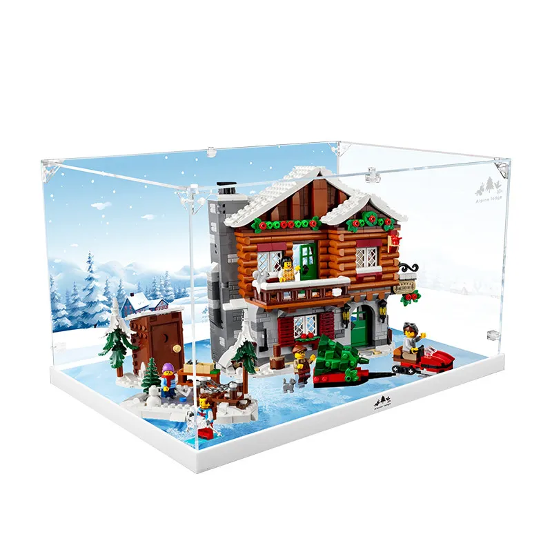 3MM thick Acrylic Display Dust Cover For Lego 10325 Alpine Cabin, Transparent Model Storage Box, Building Blocks Not Included