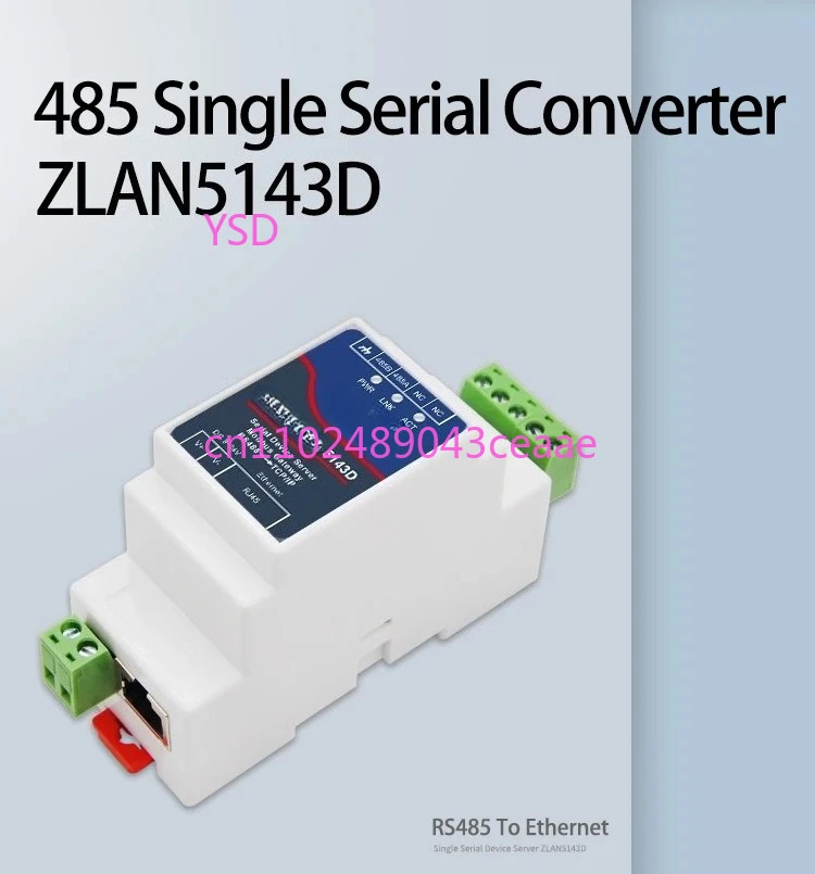 

Promotion ZLAN 5143D Din Rail Serial RS485 to Ethernet TCP IP Server Ethernet Converter with Adaptor Optional