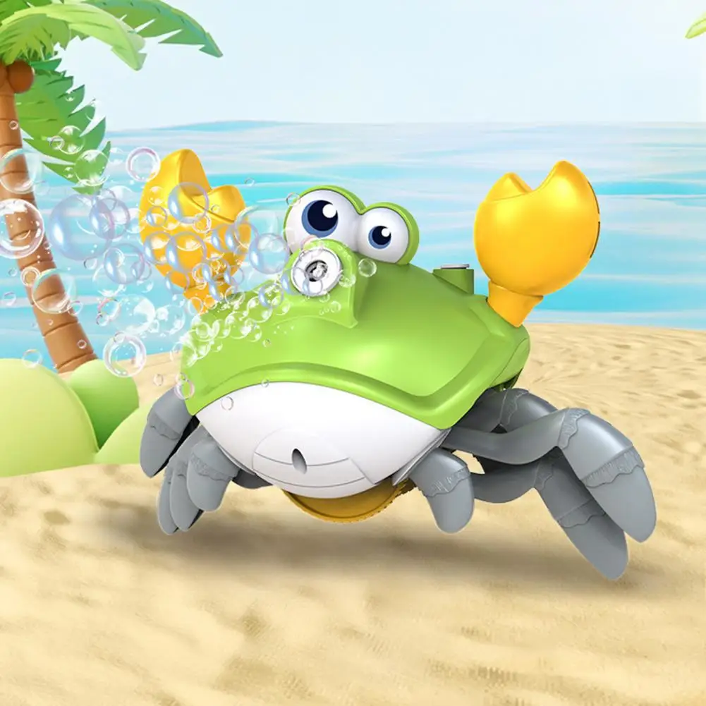 자동 버블 송풍기 Led 조명이있는 전기 크랩 버블 기계 어린이를위한 음악 자동 송풍기 어린이를위한 재미