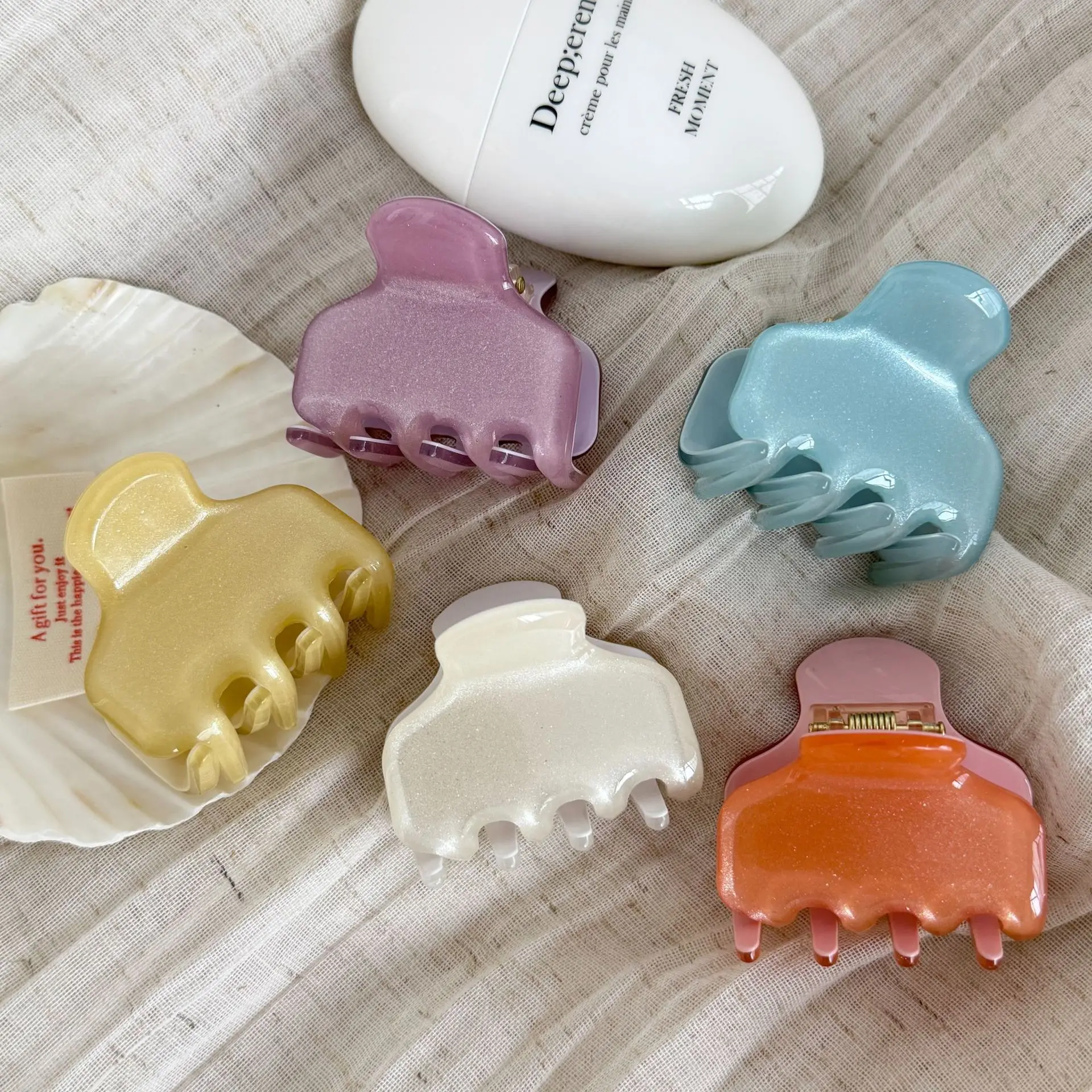 Thickened Acetate Shark Jaw Hair Claw Clip Dopamine Color Versatile Updo Bun Holder for Women