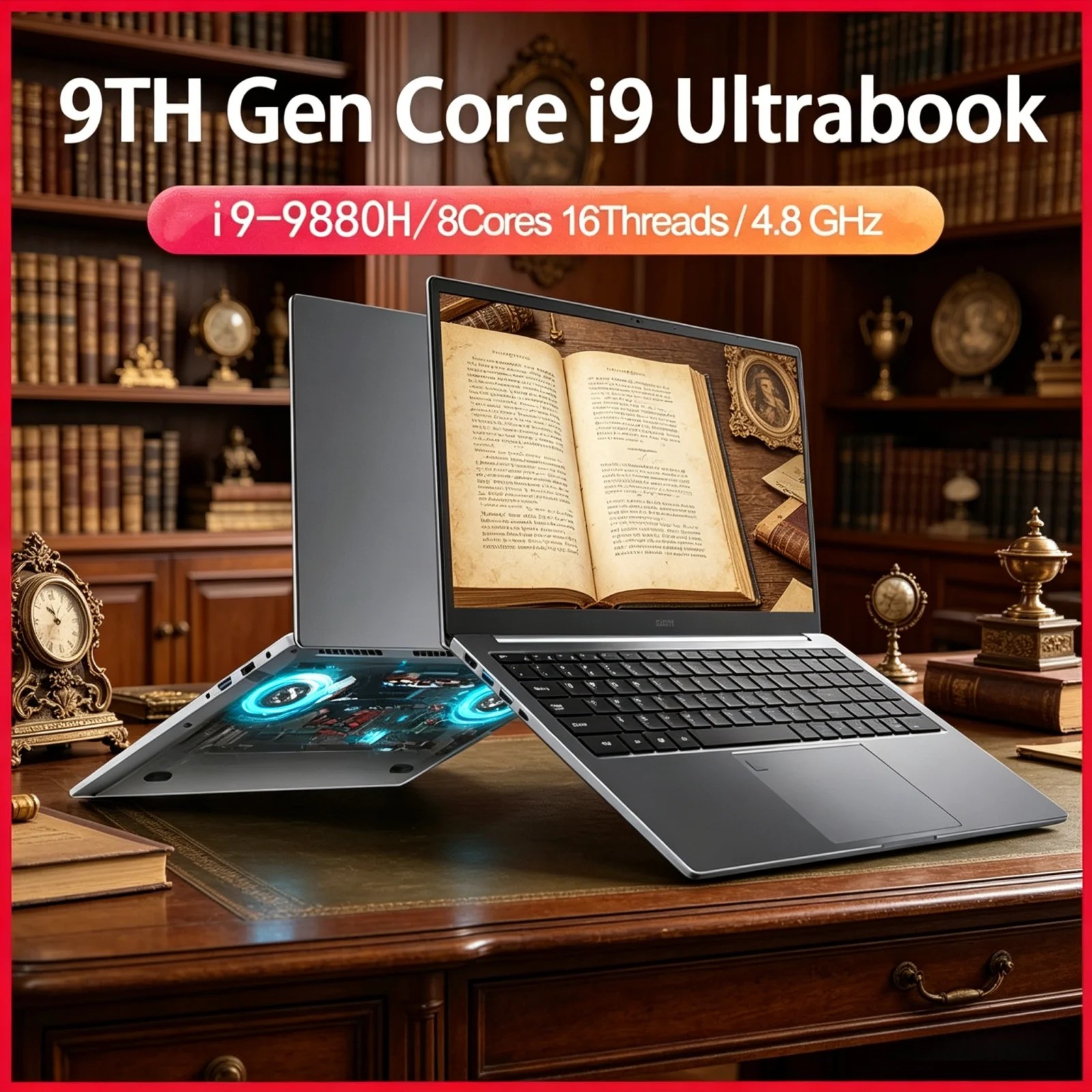 Hot Sale 15.6 Inch Intel i9 Laptop i9-12900H/i9-10885H Windows 11 Pro M.2 SSD DDR4 WIFI5 BT Fingerprint Unlock