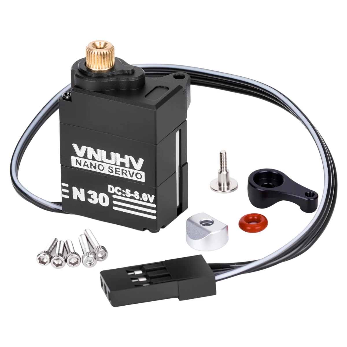 Metal Servo + Servo Arm Combo for 1/30 Axial SCX30, Aluminum Alloy N30 NANO Servo