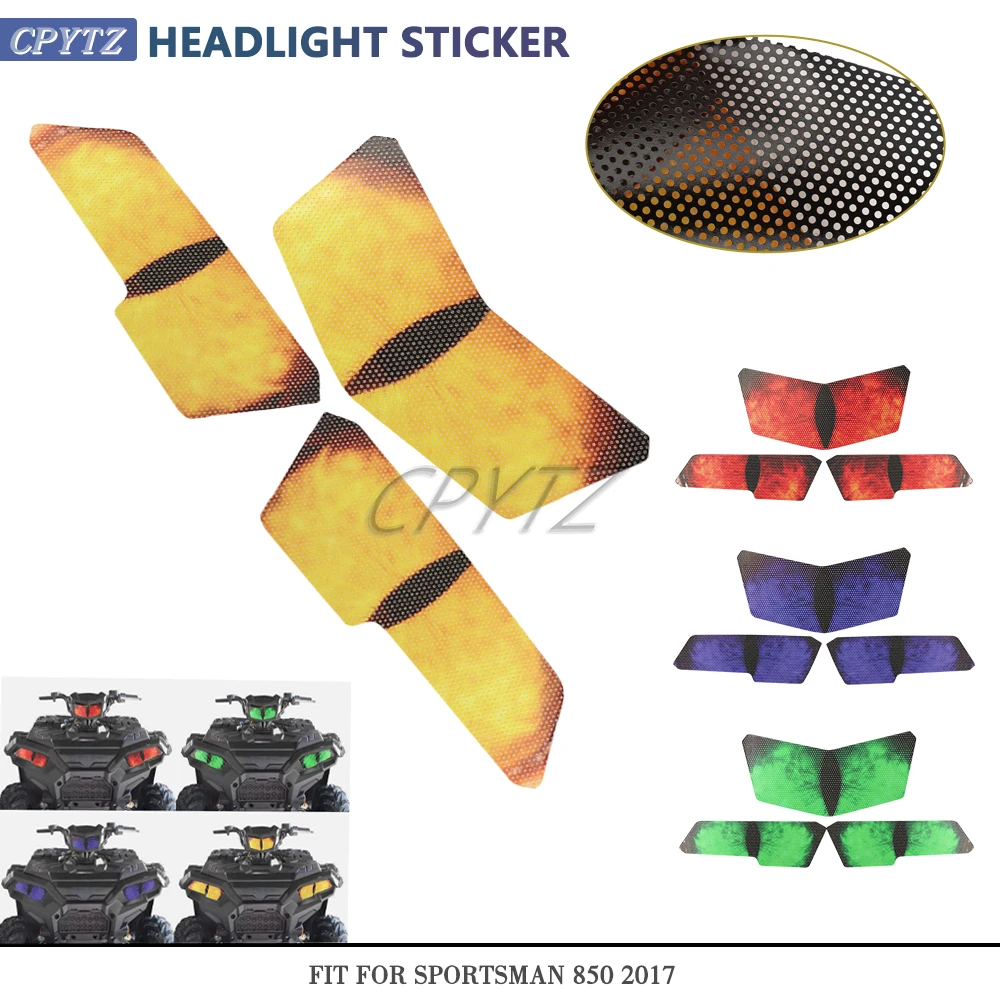 

Fit for Sportsman 850 2017 Left & Right headlight protection sticker Headlight Eye Graphics Kit Decal