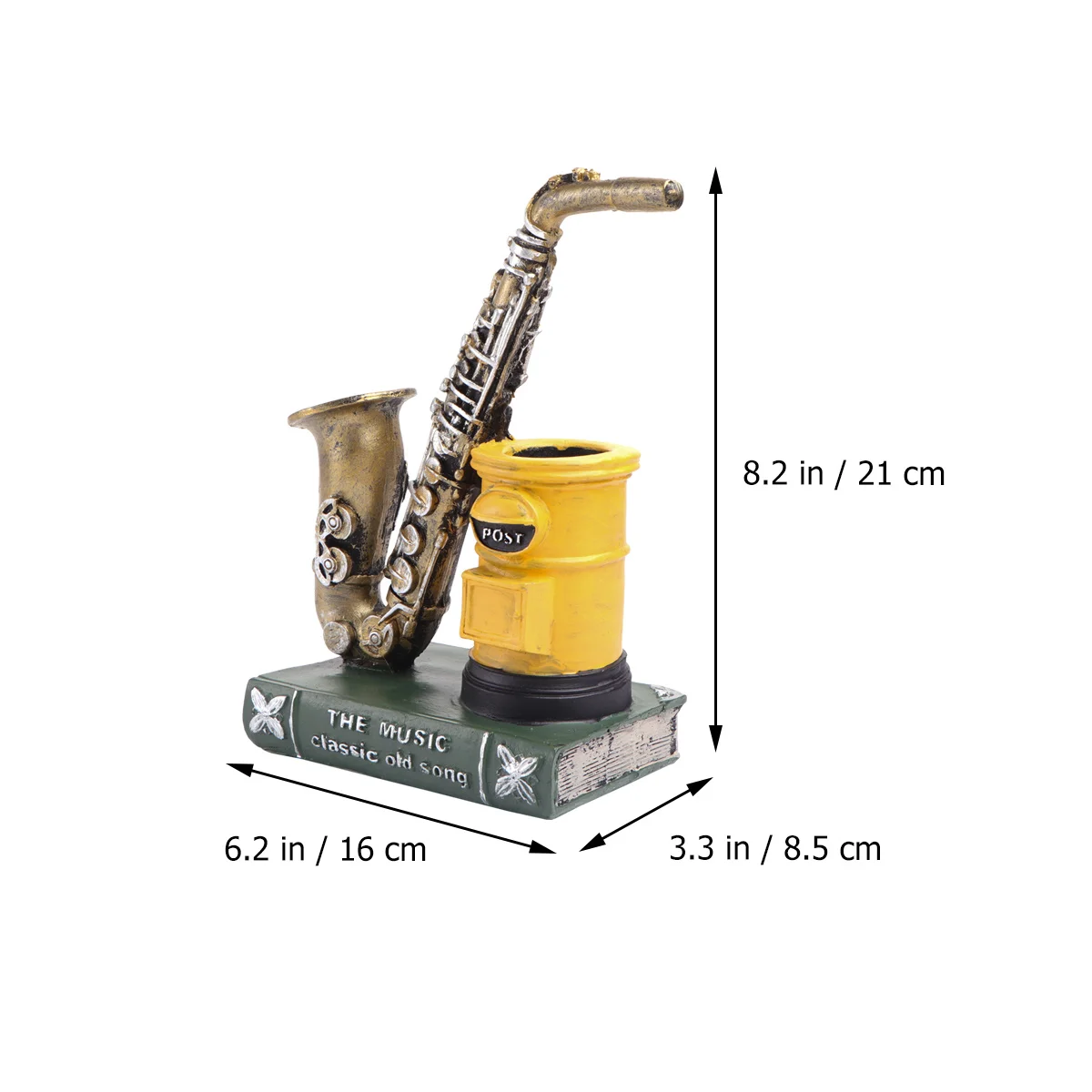 1 قطعة حامل فرشاة للمكياج الساكسفون تصميم الرجعية فرشاة حالة سطح المكتب القلم المنظم هدية أداة زخرفة حامل