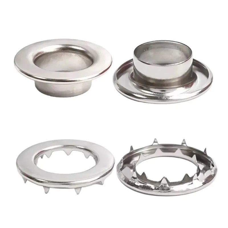 Rust-proof 304 Stainless Steel Tarpaulin Canvas Grommets Eyelet With Teeth
