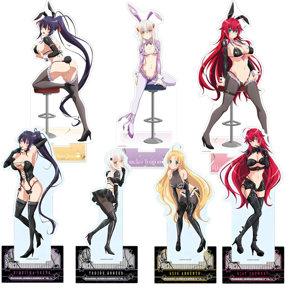 Anime High School DxD Rias Gremory Toujou Koneko Asia Argento Himejima Akeno 15CM Acrylic Stand Keychain Desk Decor Collect Gift