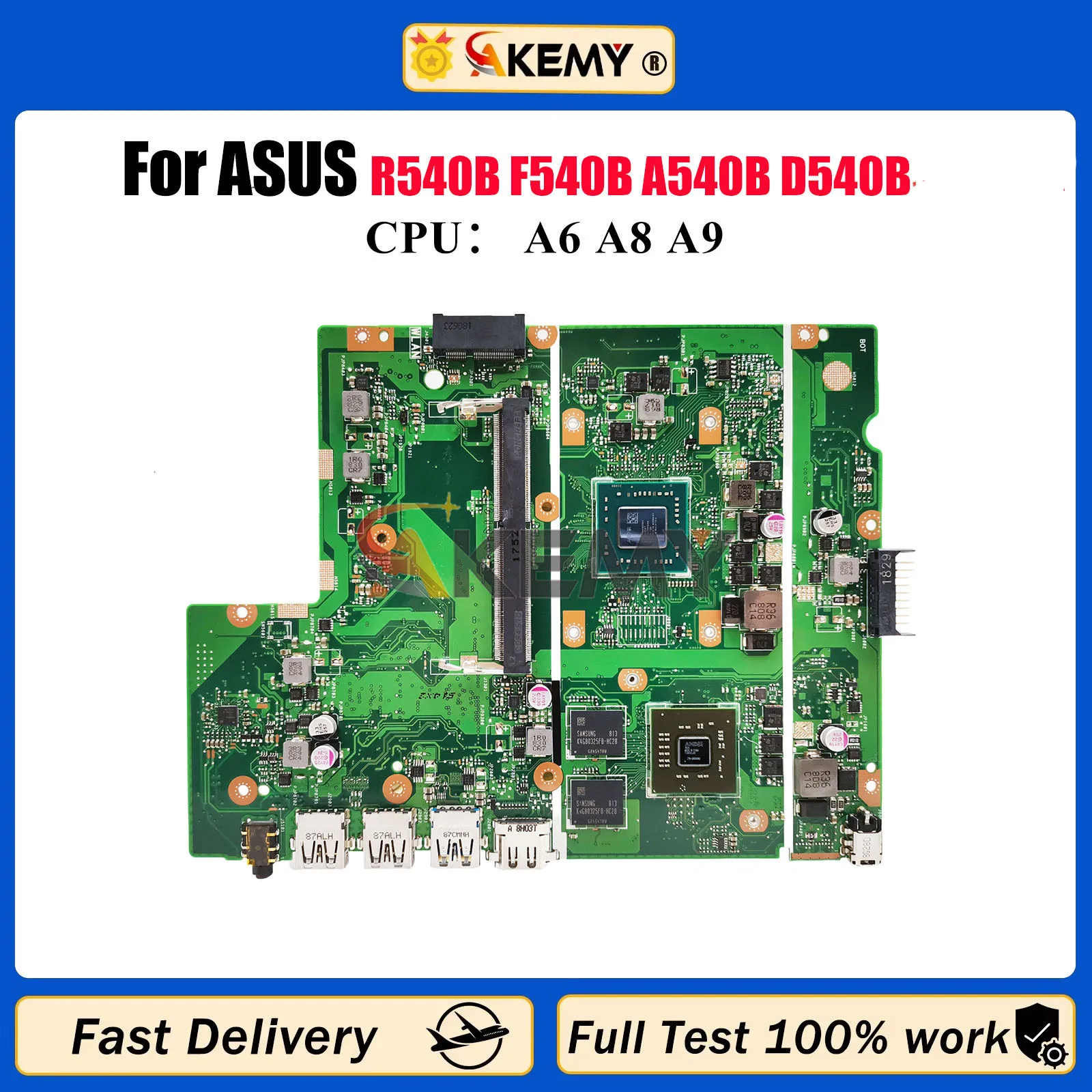 

X540BP Laptop Motherboard For ASUS VivoBook X540B R540B F540B A540B D540B X540BP Mainboard With A6 A8 A9 CPU 100% tests OK stk