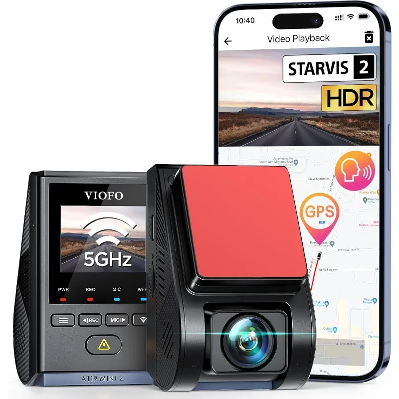 

Dash Cam A119 Mini 2, STARVIS 2 Sensor, 2K 60fps/HDR 30fps Voice Control Car Dash Camera with 5GHz Wi-Fi GPS