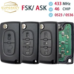 ASK FSK For Citroen C2 C3 C4 C5 C6 Xsara Berlingo For Peugeot 207 307 308 407 607 807 HU83 VA2 CE0536 CE0523 Flip Remote Car Key