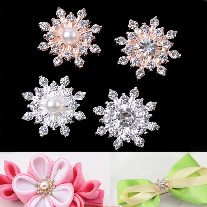 2019New 100Pcs Pearl Rhinestone Buttons/Buckle Embellishment Button DIY Accessories ZJ116