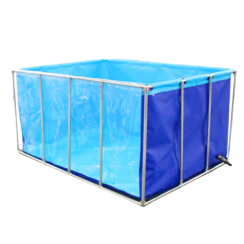 

Movable Foldable Large PVC Canvas Fish Farming Pond Square Koi Tank Ground Betta Aquarium Plastic Fish Tank