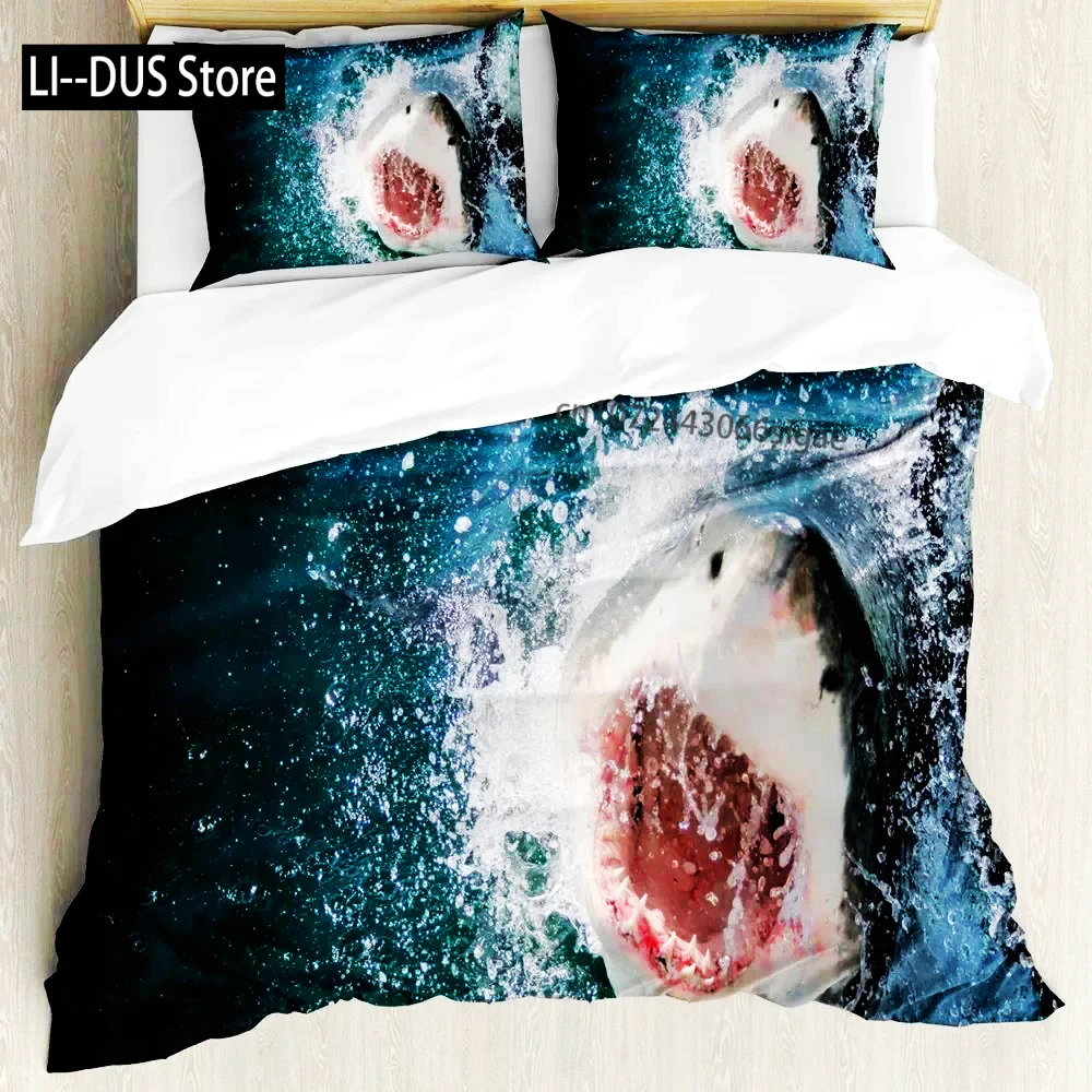 

Shark Duvet Cover Set Types Of Sharks Pattern Duvet Cover Set Bedclothes Pillowcase Double Queen King Size Polyester Bedding Set