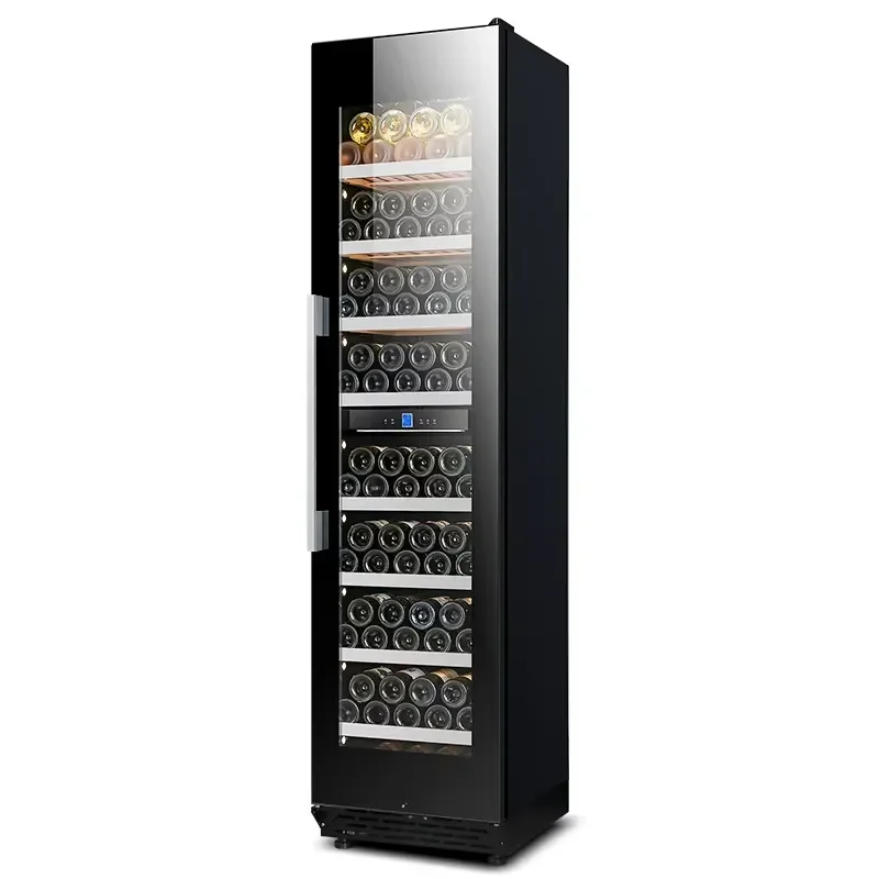 Dual Zone Red White Wine Custom Temperature Control Range Single Glass Door Display Wine Cooler Cabinet with