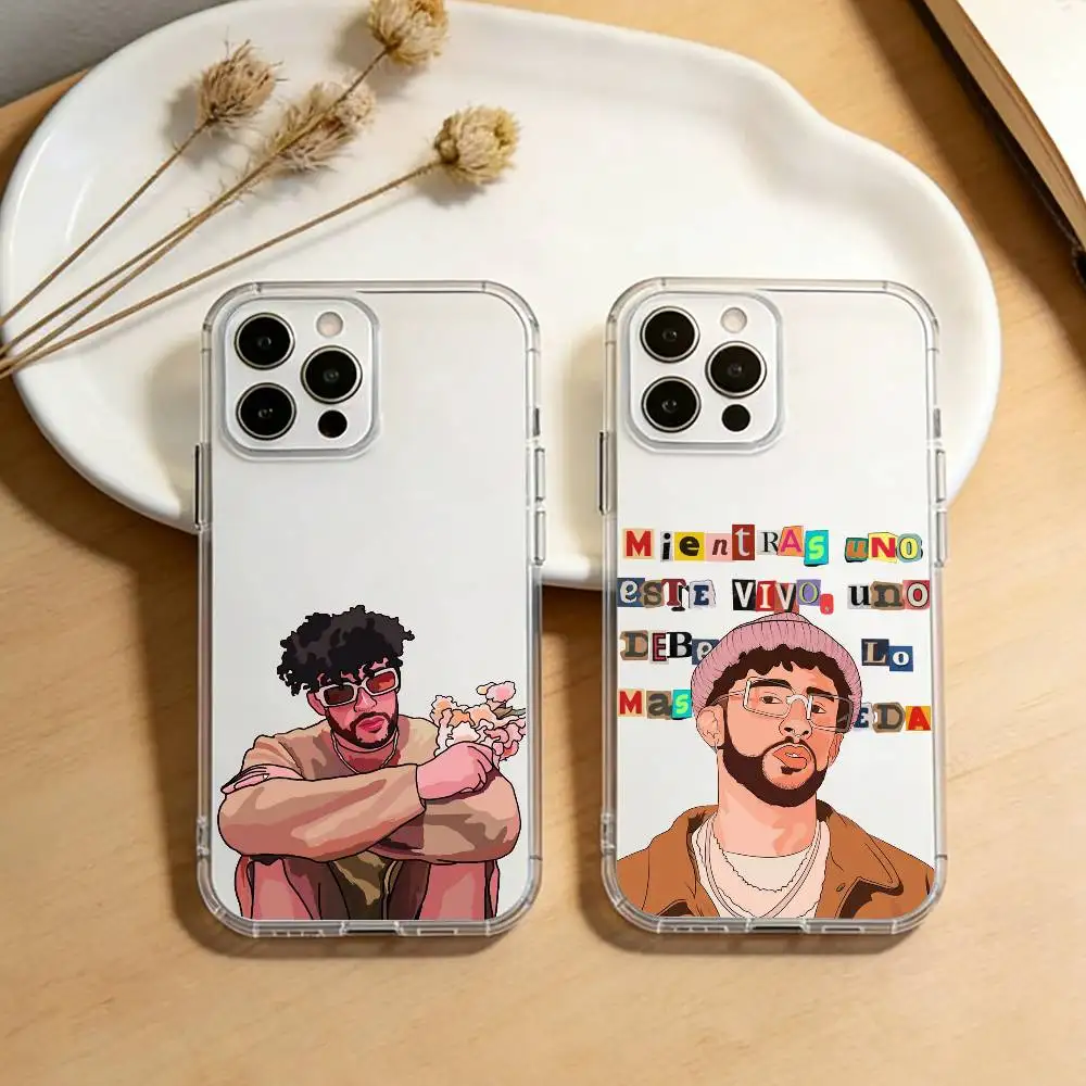 

B-Bad B-Bunnys A-Art Phone Case For iPhone 17 16 15 14 13 12 11 Mini Pro Max Plus Transparent Cover