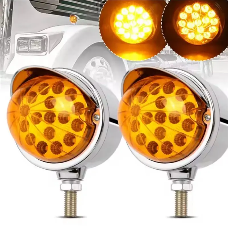 Brake Light 17LED 2Pcs For Truck Taillight 12V Turn Signal Light Indicator Lamp Side Marker Lights For Cargo Van Truck-A28K