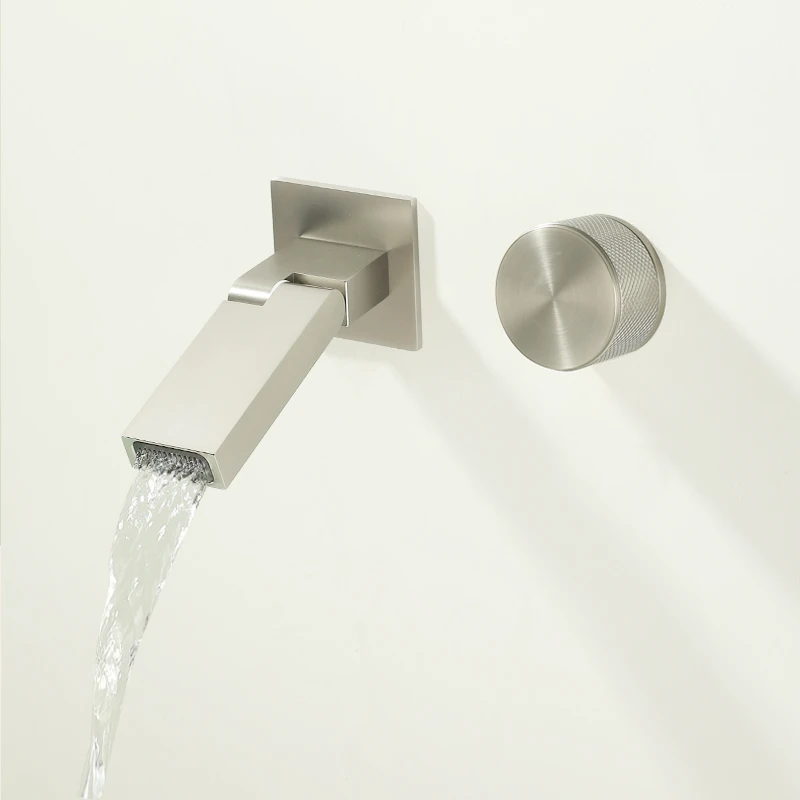 

Bathroom concealed universal splash proof basin faucet for hot and cold water, wall mounted all copper minimalist faucet