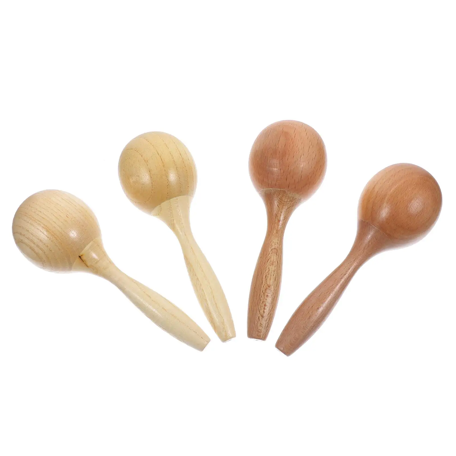 4 個木製マラカスおもちゃ楽器子供のための子供幼児の感覚発達教育ギフト