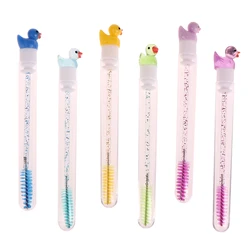Reusable Eyelash Brush Tube Cartoon Duck Shape Disposable Mascara Wands Replaceable Dust-proof Eye Lash Eyebrow Brush Tube