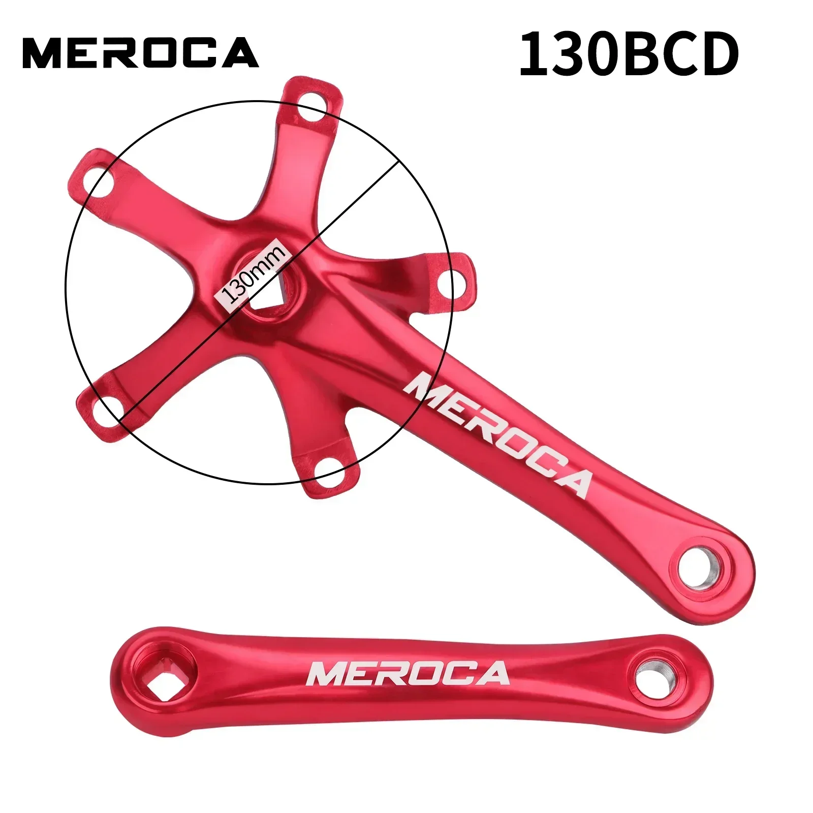 MEROCA Folding Bike Crankset Wide and Narrow Teeth Chainring 45/47/53/56/58T 170mm Length 130BCD Square Hole 5claw Bicycle Crank view 5