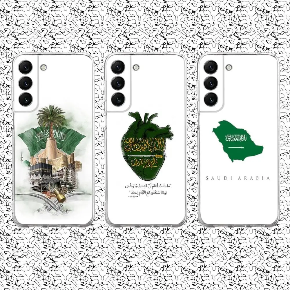 

Kingdom Of Saudi Arabia Flag Phone Case For Samsung S24,30,21,22,23,20 FE,lite,PIus,Ultra,5G,Note,9,10 Transparent Cover