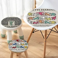 Tappetino per sedia decorativo con stampa colorata di maculing-Haring-Works cuscino per sedile morbido per sala da pranzo Patio Home Office divano da giardino per interni ed esterni