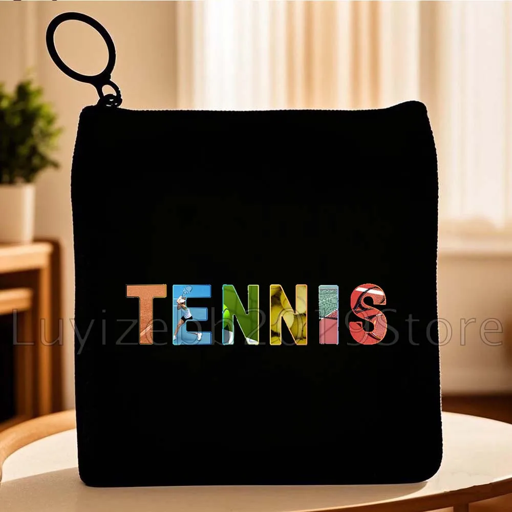 Tennis Squash Speler Minnaar Aquarel Art Print Geschenken Canvas Portemonnee Tas Reizen Sleutel Opslag Kaart Zakken Portemonnee Etui