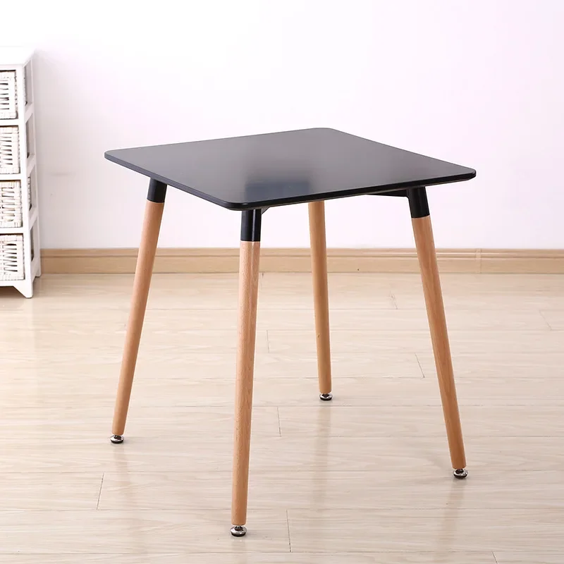 طاولة طعام إسكندنافية طاولة عصرية منزلية إبداعية من الخشب الصلب طاولة طعام لغرفة المعيشة ومطعم وكراسي #3