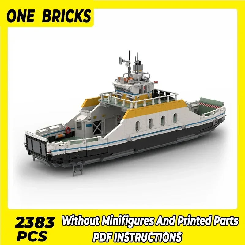 Moc Building Bricks Urban Port Ship Model Medium Sized Car Ferry Technology Modular Blocks Gift Christmas Toys DIY Sets Assembly