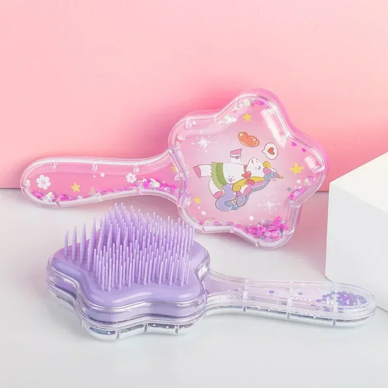 Mermaid Princess Air Cushion Comb Sweet Cute Students Unicorn Smooth Hair Styling Comb Transparent Pentagram Hairdressing Brush