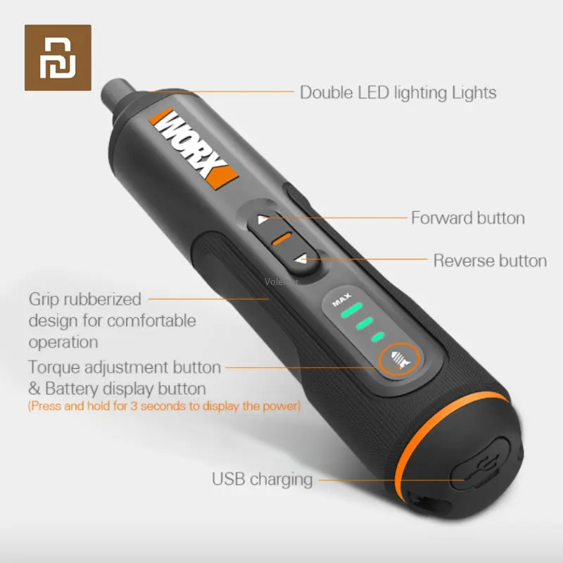 mini conjunto de chave de fenda eletrica wx240 chave de fenda eletrica sem fio usb handle 26 bit drill home ferramentas worx4v 01