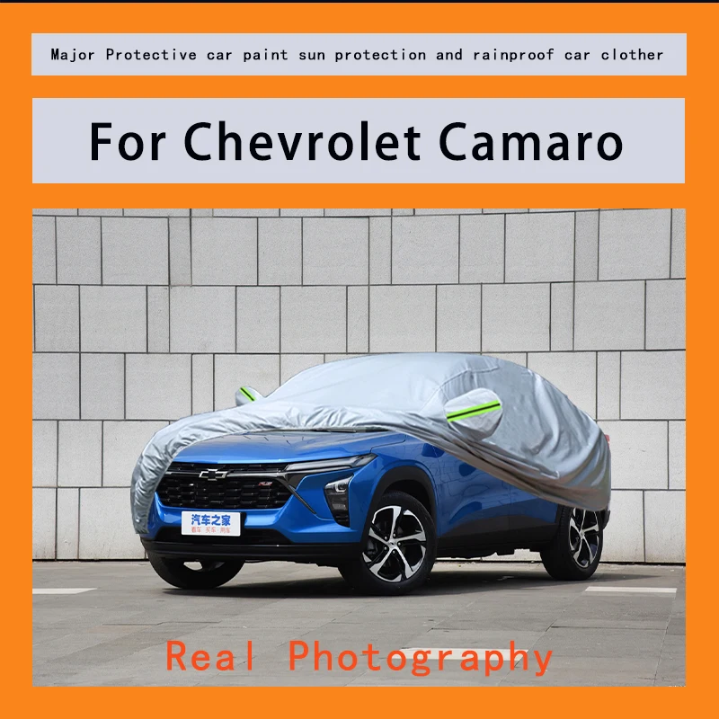 

﻿﻿For Chevrolet Camaro Car Covers Outdoor Waterproof Dustproof Sun Rain Snow Protection Thick Oxford Cloth Full Outer Cover