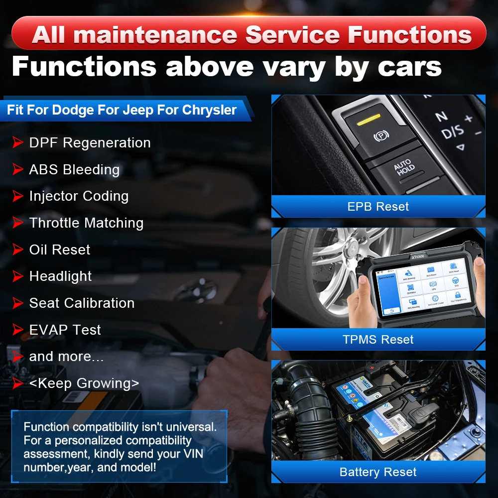 XTOOL IP500-DJC Bi-directional Control OBD2 Scanner,For Dodge/ Jeep/Chrysle,FCA,16+Services Tools,Lifetime Free Update Scan Tool