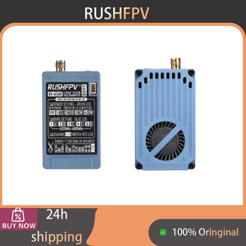 10W FPV VTX Video Transmitter 4.0‑4.8GHz Wideband Long Range Module with Cooling Fan & Circular Polarized Antenna RUSHFPV XSPAN