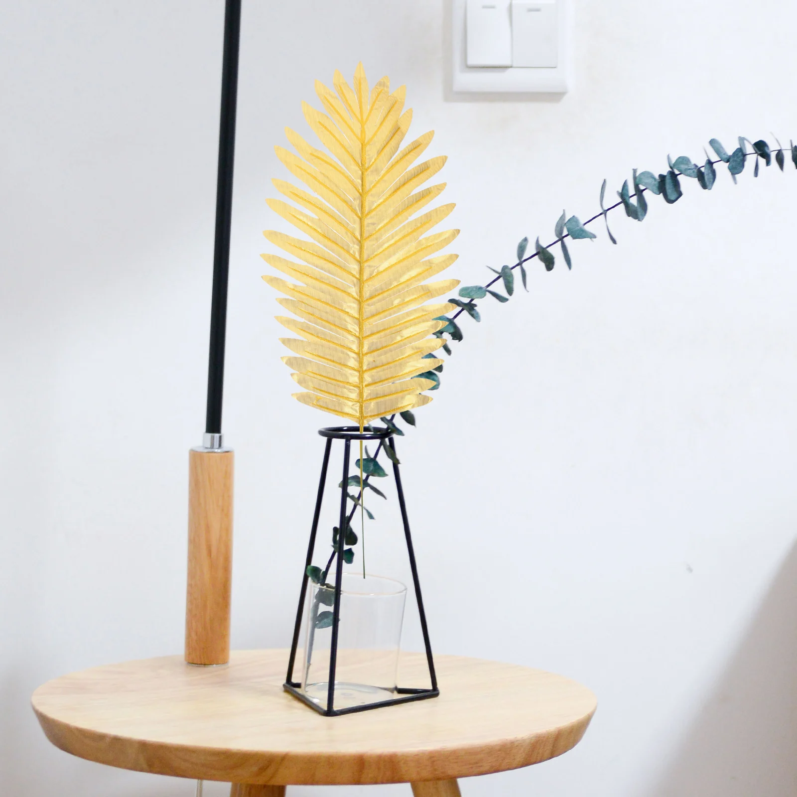 12Pcs Artificial Leaves Decoration Lifelike Fake Tropical Monstera Coconut Leaf Photo Prop Party Home Decor Foliage