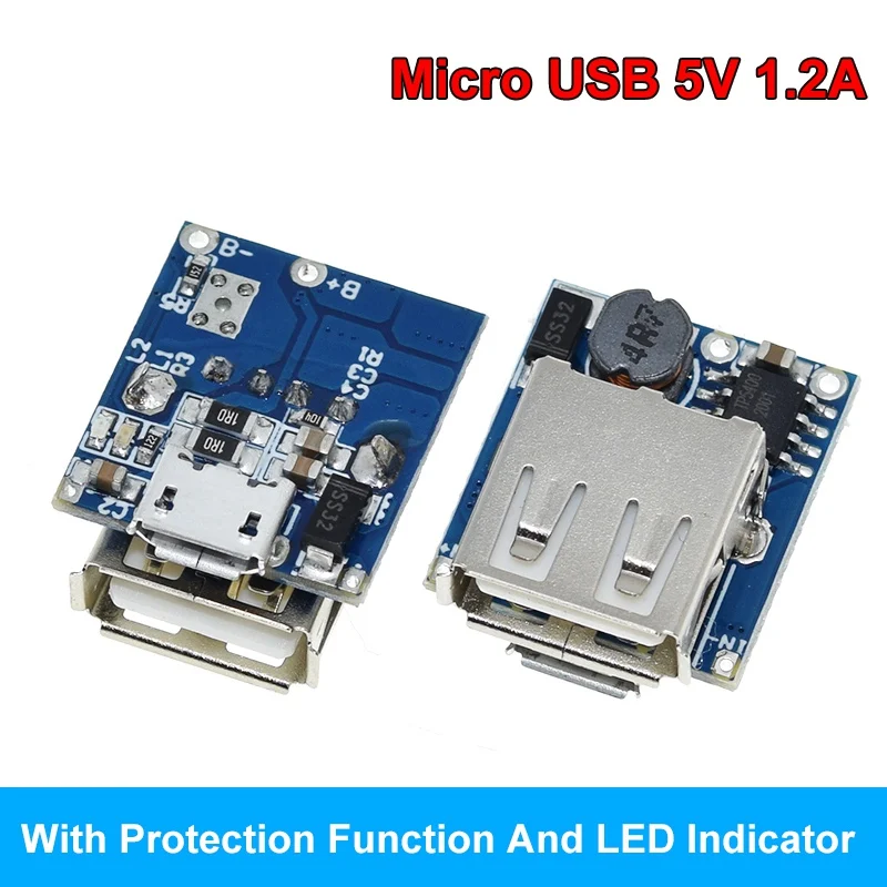 DIYTZT USB-C/Micro USB 5V 1A 2A 3,1A Mobile Power Bank Motherboard Boost Converter Step-Up Power Modul mit Reverse Schutz