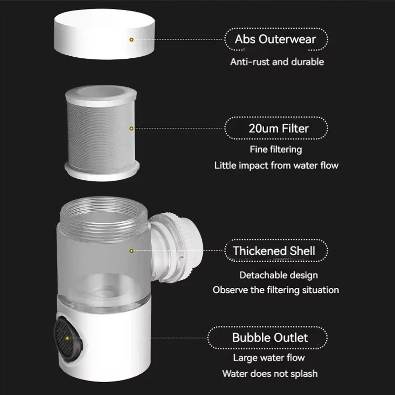 Faucet Filter Rotatable Adjustable Faucet Extended Aerator Multifunctional Kitchen Tap Water Pressure Filter Water Shower Nozzle