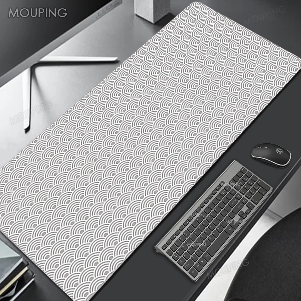 Tapis de souris noir Deskvirus, accessoires de bureau, ordinateur portable Gamer, tapis de souris blanc, grand sous-souris, tables de bureau, tapis