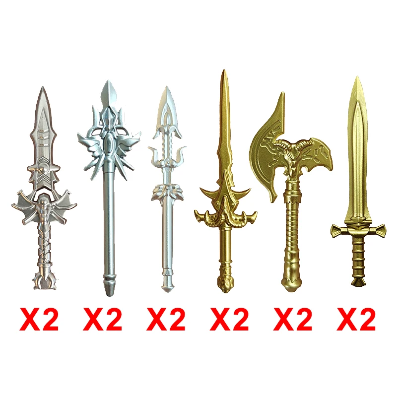 Armes médiévales blocs de construction MOC figurines de film accessoires de soldats couteaux de bouclier haches marteau armure drapeau Kits jouets cadeaux A013