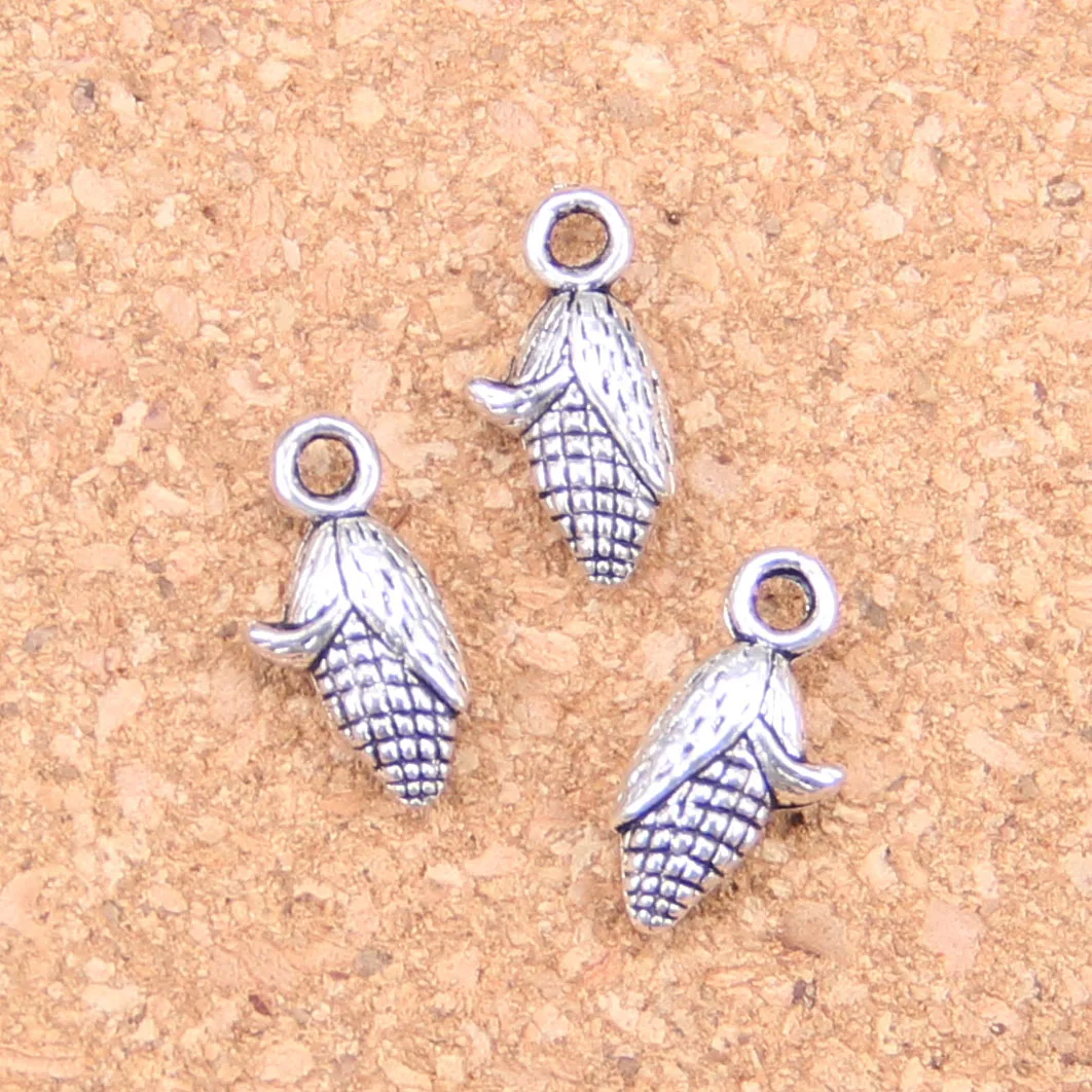 145pcs Charms Corn On The Cob Ears 15x12mm Antique Pendants,Vintage Tibetan Silver Jewelry,DIY For Bracelet Necklace