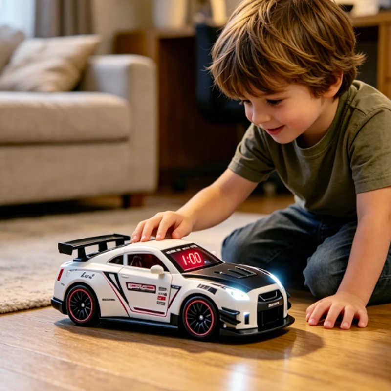 

1SET Kids Supercar Alarm Clock Toy,Race Car Style Digital Clock with LED Lights,Sound Effects,Multifunctional Bedroom Decor