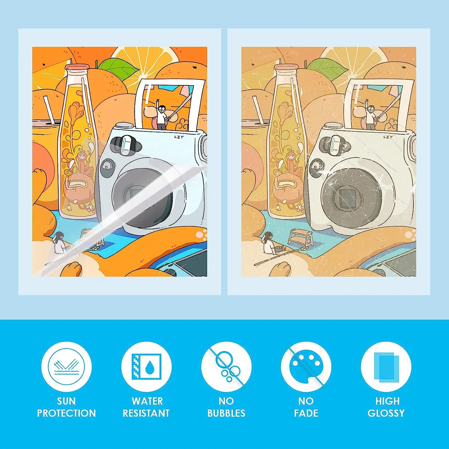 ورق لاصق ثلاثي الأبعاد 100% فينيل شفاف ذاتي اللصق مقاوم للماء شفاف ورق تصفيح بارد لا آلة للحرف اليدوية