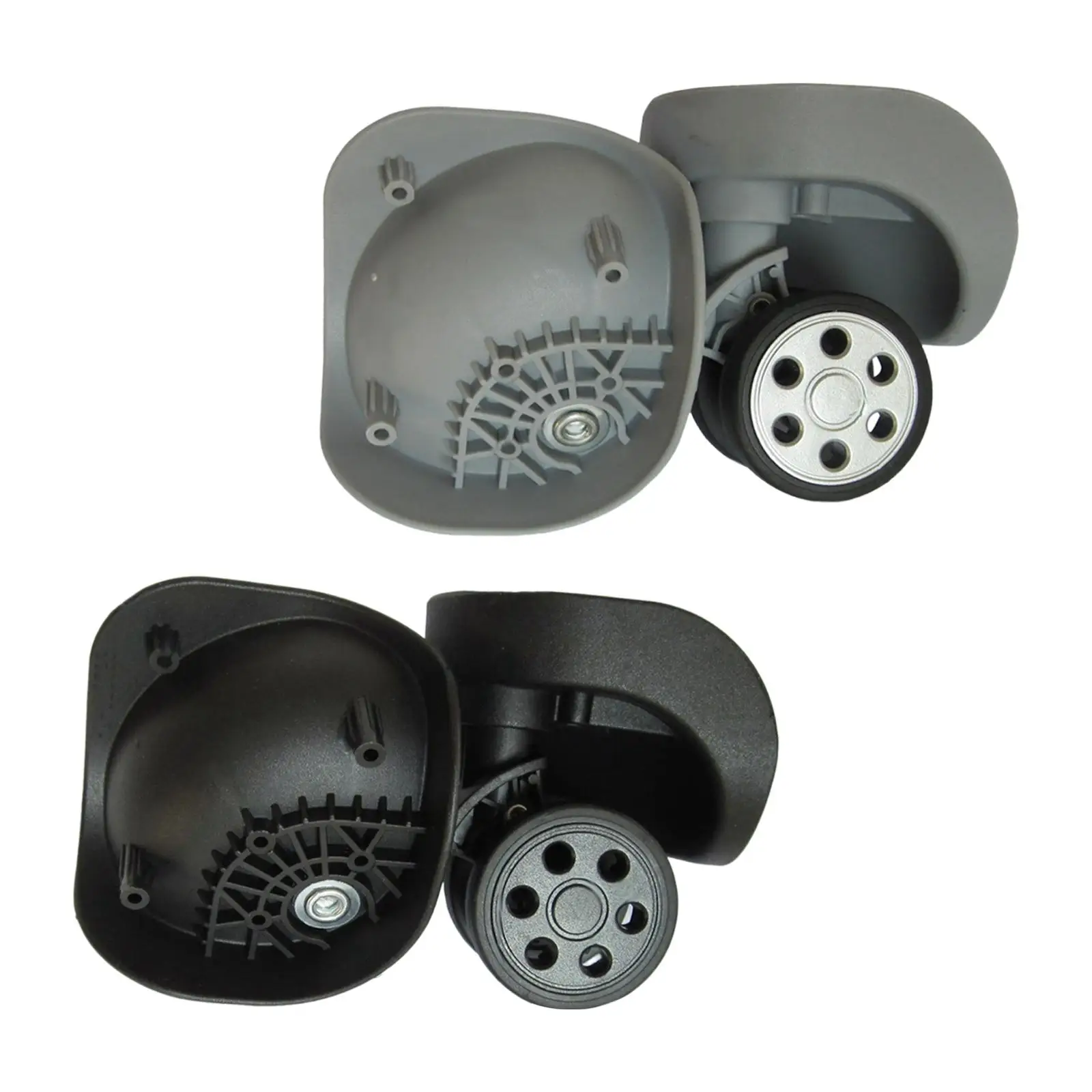 1 Pair Luggage Wheels Suitcase Casters Reusable Silent Rolling Multipurpose Height 9.1cm 360 Rotation Dual Wheels DIY Accessory