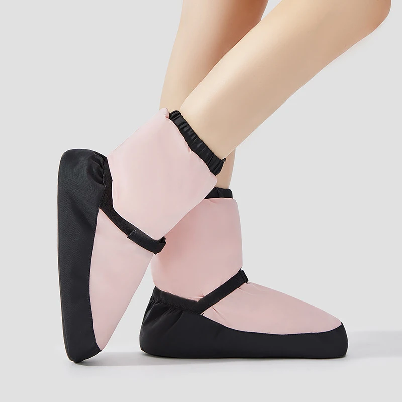 Adulto sola grossa outono e inverno botas curtas de algodão feminino quente ballet sapatos de dança sola macia com algodão senhoras sapato de