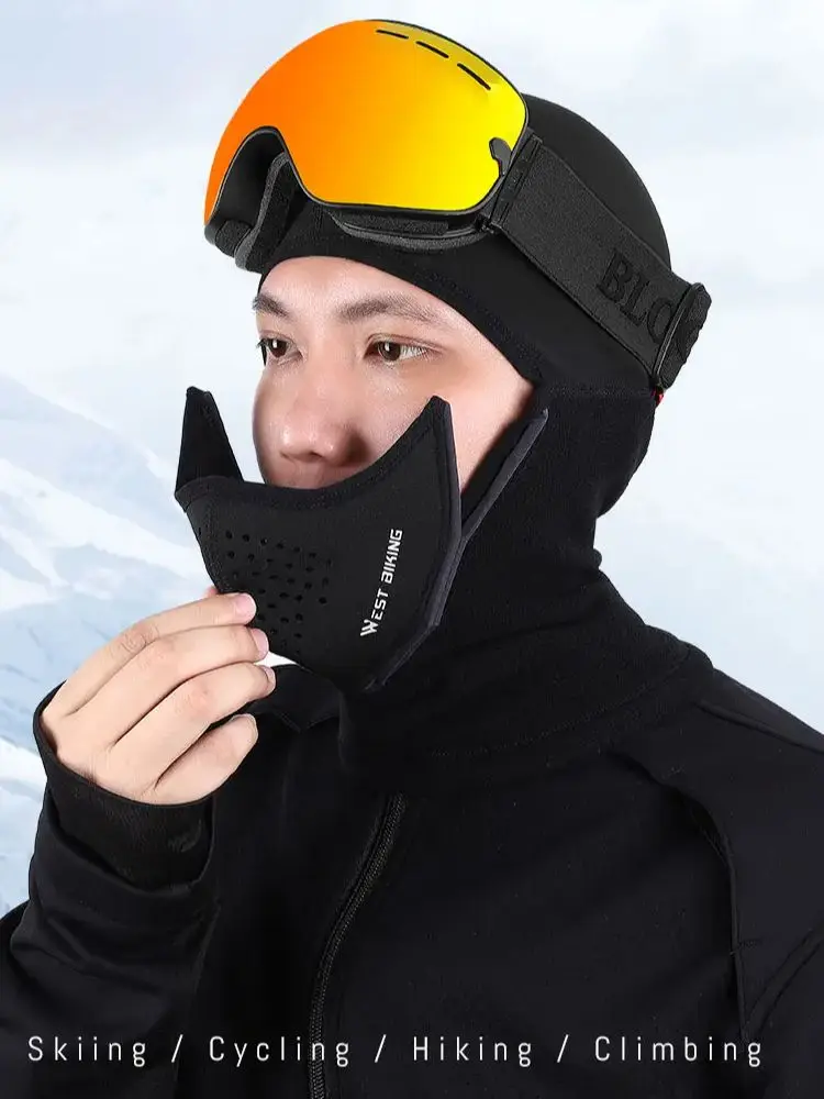 AliExpress West Biking WEST BIKING Magnetic Thermal Mask Winter Windproof Warm Balaclava Cap Outdoor Sports Skiing Hiking Breathable Cycling Headgear
